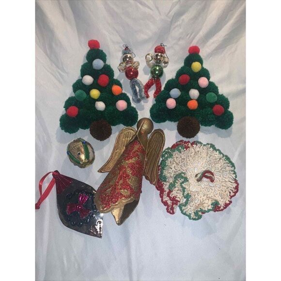 homemade Holiday Vintage Lot Of 8 Handmade Kitschy Christmas